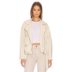 Free People We the Free Rebel Rebel Knit Moto Jacket Vanilla